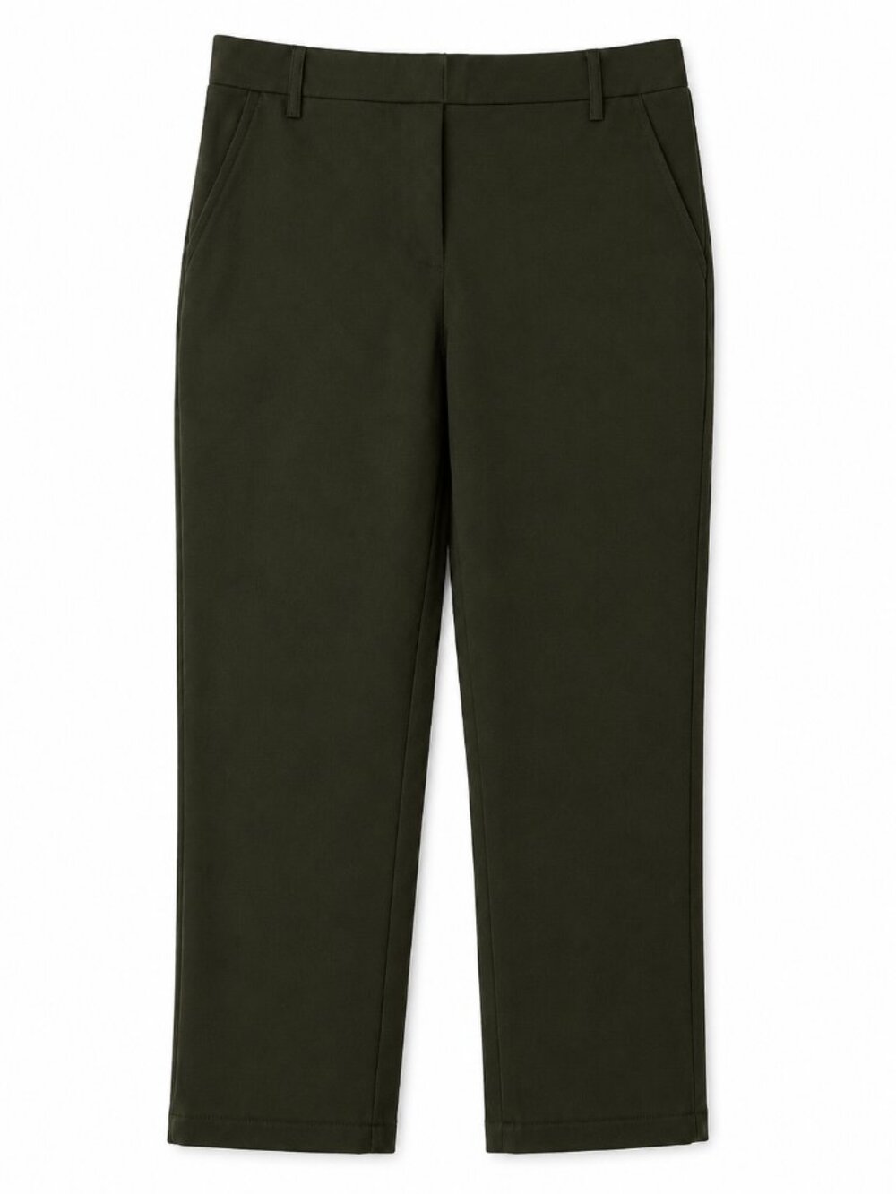 Quince Ultra-Stretch Ponte Straight Leg Pants Olive Petite Medium